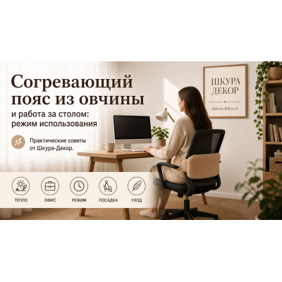 Согревающий пояс из овчины и работа за столом: режим использования