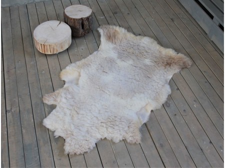 Овчина (молочно-пятнистая) с длинным ворсом 110х70 см.