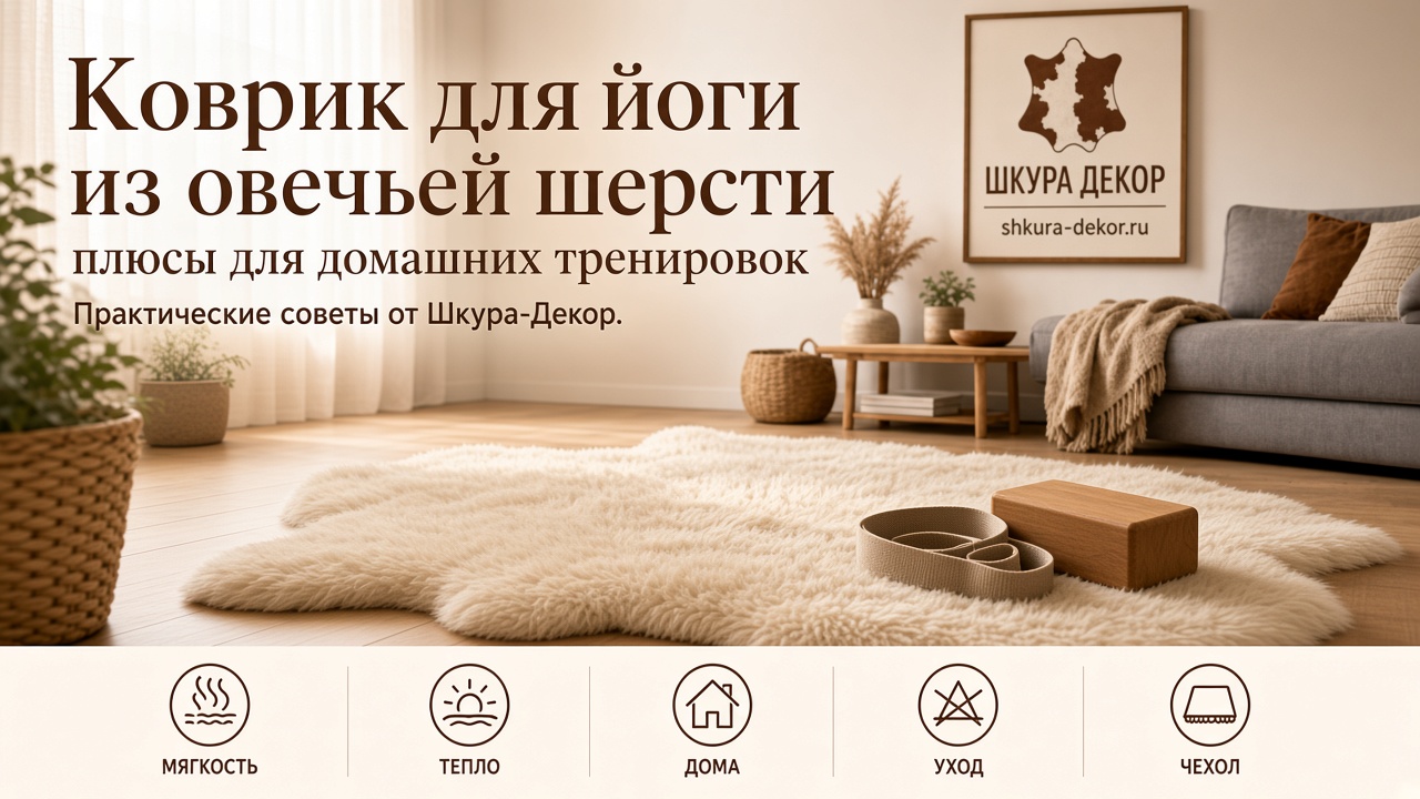 Коврик для йоги из овечьей шерсти