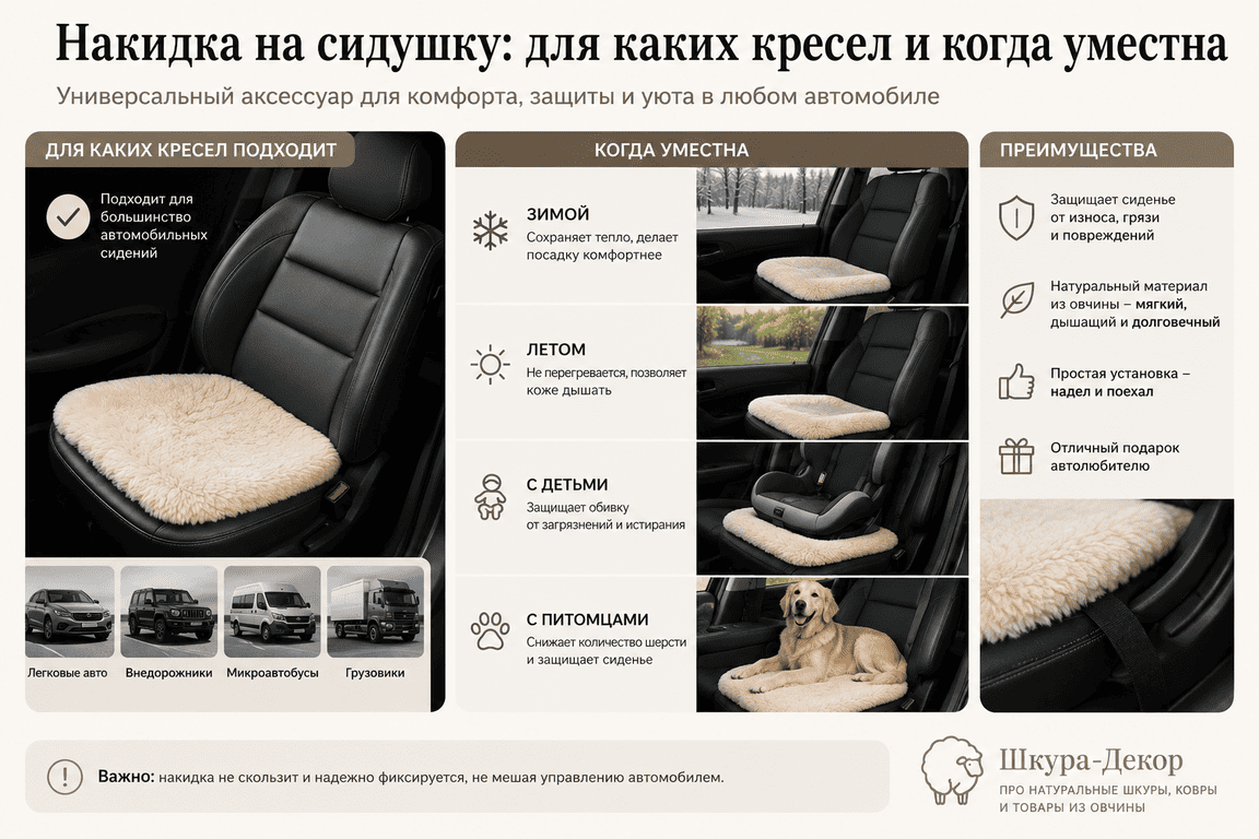 Накидка на сидушку: для каких кресел и когда уместна
