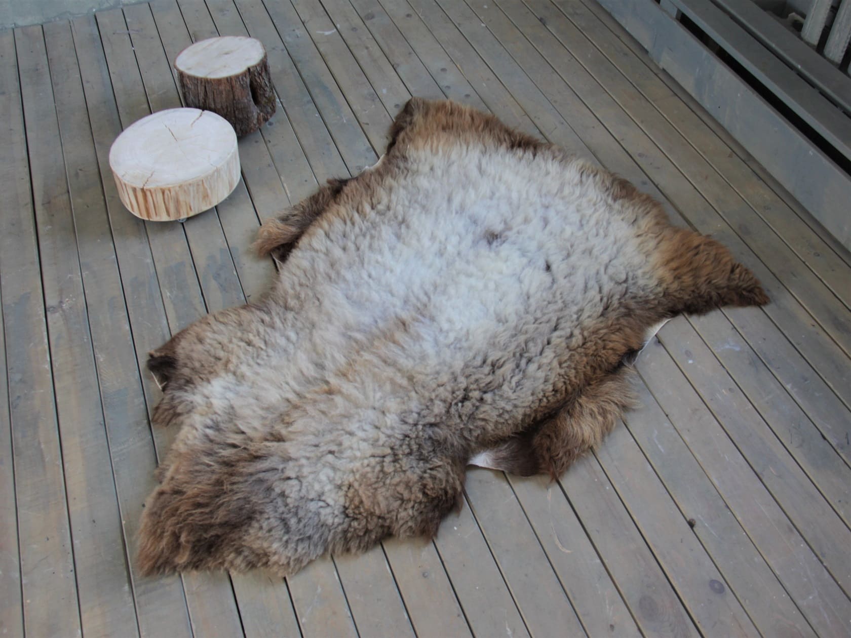 овчина (серо-коричневая) длинный ворс 120*80 см